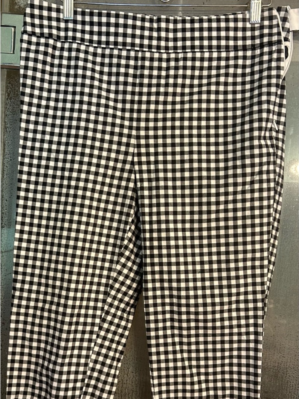 Talbots Black and White Gingham Chinos